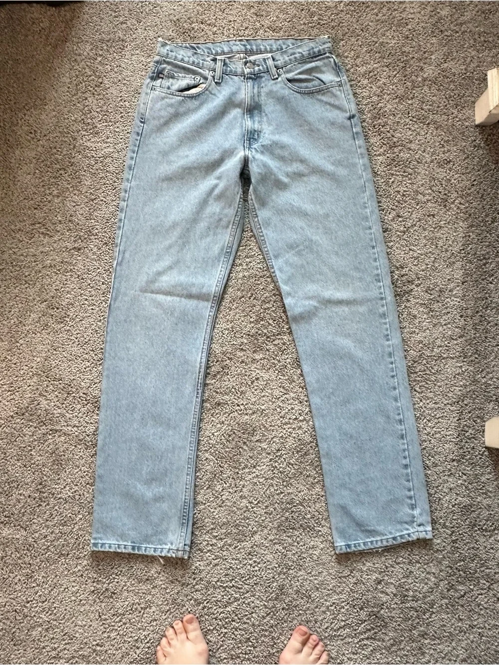 Polo by Ralph Lauren Light Blue Denim Jeans with Black Leather Patch 32x34 - Picture 7 of 16